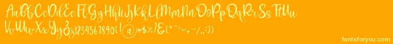 Fonte Pichellya Script – fontes amarelas em um fundo laranja