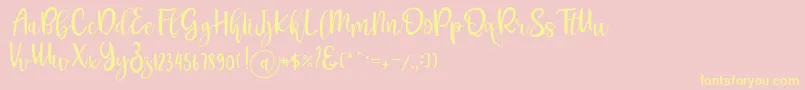 fuente Pichellya Script – Fuentes Amarillas Sobre Fondo Rosa