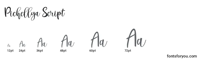 Pichellya Script Font Sizes
