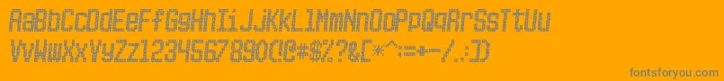 PICKSUHL-Schriftart – Graue Schriften auf orangefarbenem Hintergrund