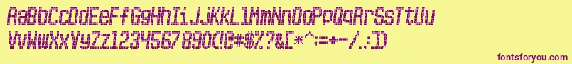 PICKSUHL-Schriftart – Violette Schriften auf gelbem Hintergrund