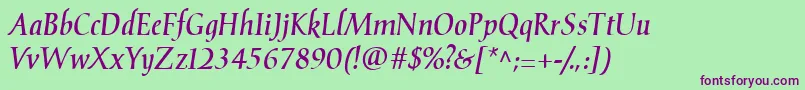 Cacsb Font – Purple Fonts on Green Background