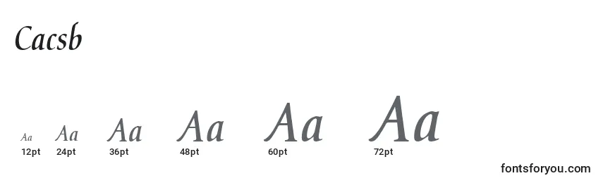 Размеры шрифта Cacsb