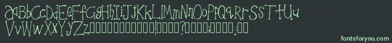 PicnicForTwo Cosy Regular-fontti – vihreät fontit mustalla taustalla