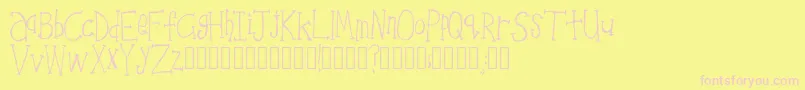 PicnicForTwo Cosy Regular-Schriftart – Rosa Schriften auf gelbem Hintergrund