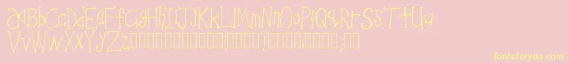 PicnicForTwo Cosy Regular-Schriftart – Gelbe Schriften auf rosa Hintergrund