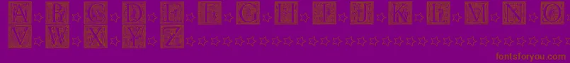 Picto Glyphs-Schriftart – Braune Schriften auf violettem Hintergrund