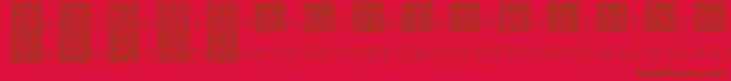 Picto Glyphs-Schriftart – Braune Schriften auf rotem Hintergrund