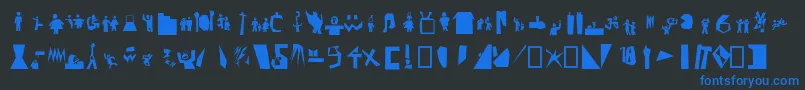 フォントPictofont – 黒い背景に青い文字