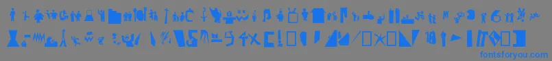 フォントPictofont – 灰色の背景に青い文字