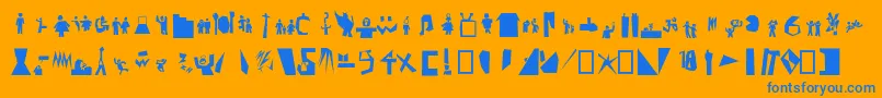 フォントPictofont – オレンジの背景に青い文字