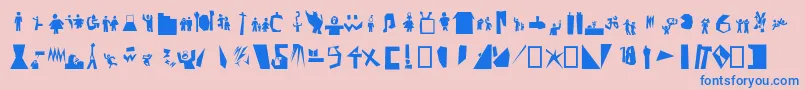 フォントPictofont – ピンクの背景に青い文字