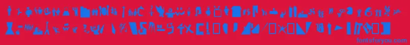 フォントPictofont – 赤い背景に青い文字