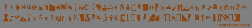 フォントPictofont – 茶色の文字が灰色の背景にあります。