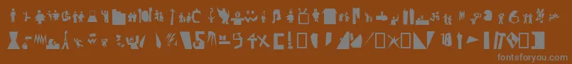 フォントPictofont – 茶色の背景に灰色の文字