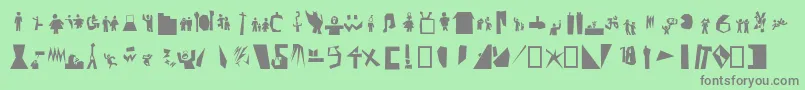 Pictofont-Schriftart – Graue Schriften auf grünem Hintergrund