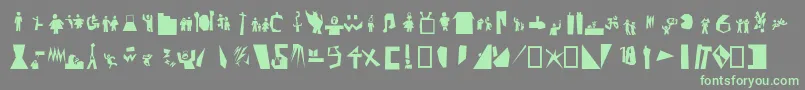 Pictofont Font – Green Fonts on Gray Background