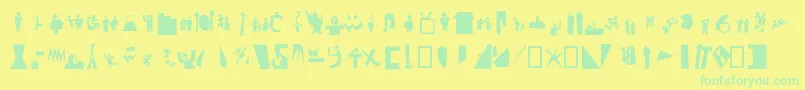 フォントPictofont – 黄色い背景に緑の文字