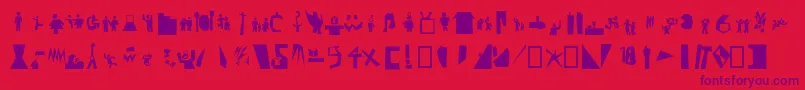 Pictofont Font – Purple Fonts on Red Background