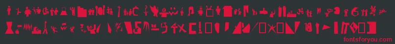 フォントPictofont – 黒い背景に赤い文字