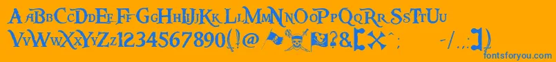 Pieces of Eight-fontti – siniset fontit oranssilla taustalla