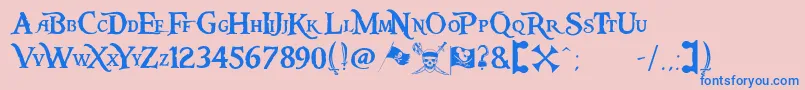 Pieces of Eight-fontti – siniset fontit vaaleanpunaisella taustalla