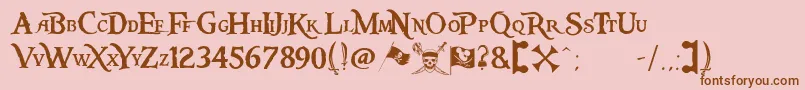 Шрифт Pieces of Eight – коричневые шрифты на розовом фоне