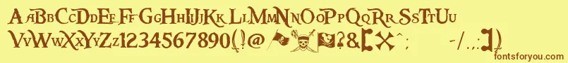 Weitere Informationen zur Pieces of Eight-Schriftart Pieces of Eight-Schriftart – Braune Schriften auf gelbem Hintergrund
