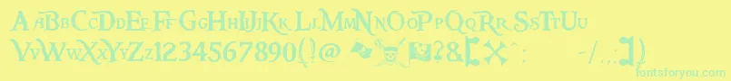 Czcionka Pieces of Eight – zielone czcionki na żółtym tle