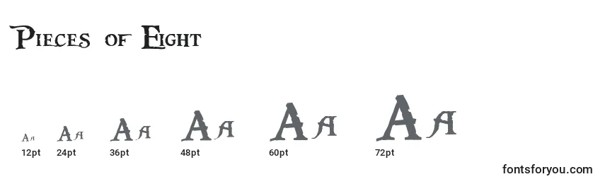 Размеры шрифта Pieces of Eight
