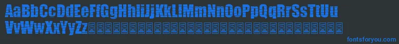 Pieces Font – Blue Fonts on Black Background