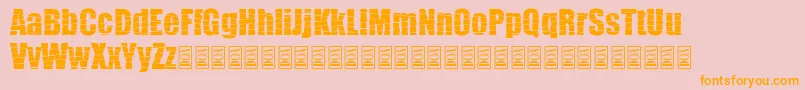 Pieces Font – Orange Fonts on Pink Background