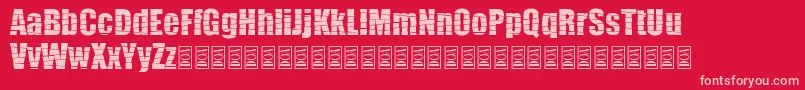 Pieces Font – Pink Fonts on Red Background