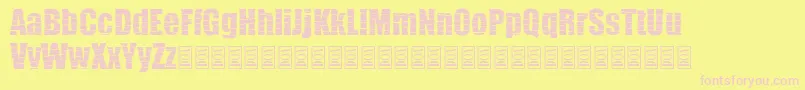 Pieces Font – Pink Fonts on Yellow Background