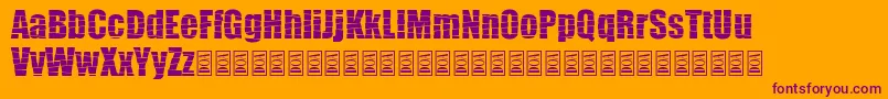 Pieces Font – Purple Fonts on Orange Background