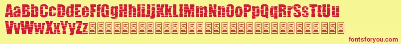 Pieces Font – Red Fonts on Yellow Background