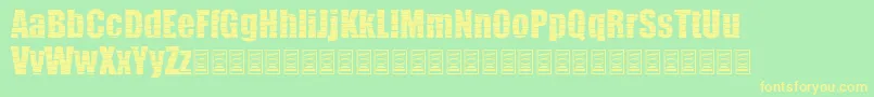 Pieces Font – Yellow Fonts on Green Background