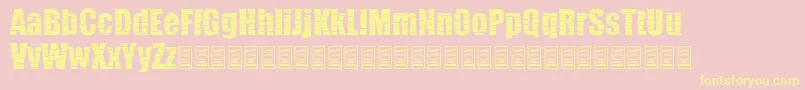 Pieces Font – Yellow Fonts on Pink Background