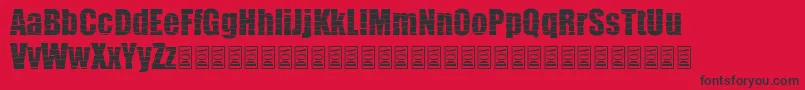 Pieces Font – Black Fonts on Red Background