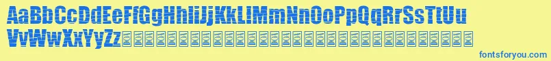 Pieces Font – Blue Fonts on Yellow Background