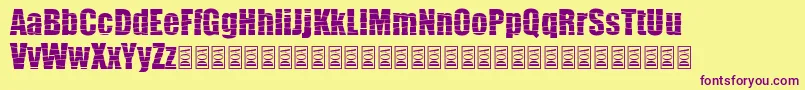 Pieces Font – Purple Fonts on Yellow Background