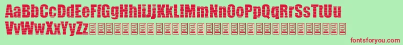 Pieces Font – Red Fonts on Green Background