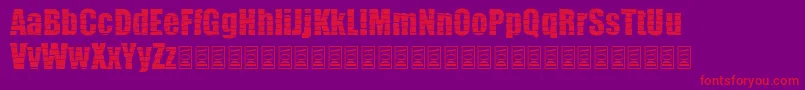 Pieces Font – Red Fonts on Purple Background