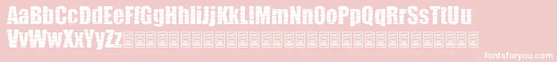 Pieces Font – White Fonts on Pink Background