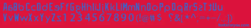 Fonte piegusq – fontes azuis em um fundo vermelho