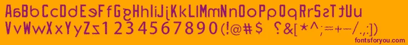 piegusq Font – Purple Fonts on Orange Background