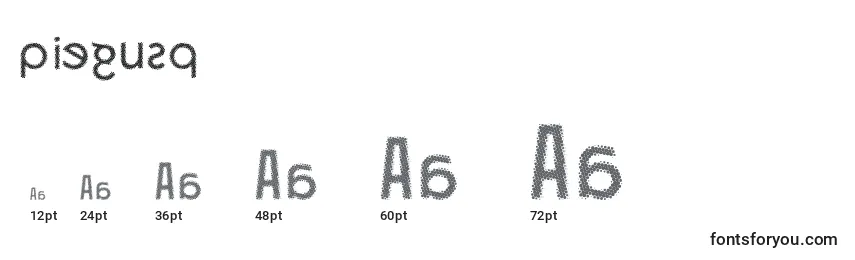 Размеры шрифта Piegusq