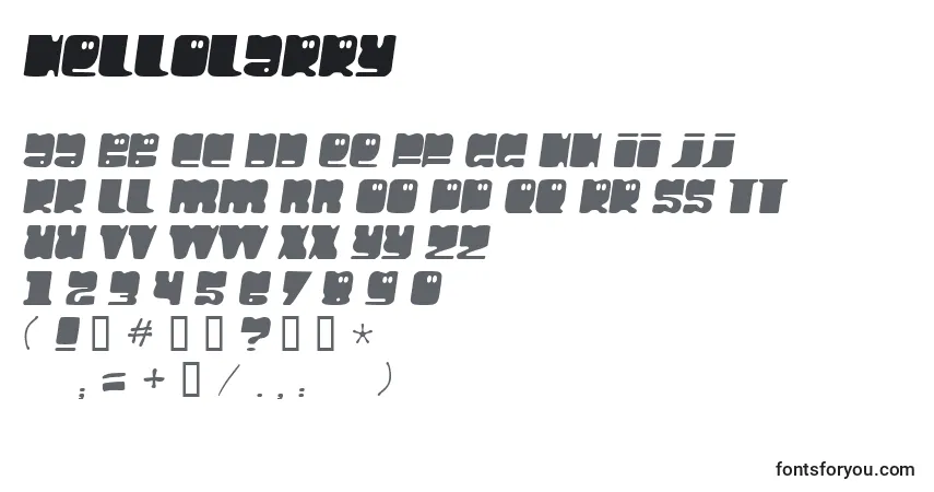 Schriftart HelloLarry – Alphabet, Zahlen, spezielle Symbole