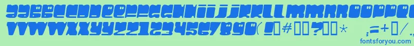 HelloLarry Font – Blue Fonts on Green Background