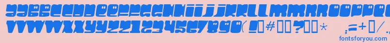 フォントHelloLarry – ピンクの背景に青い文字